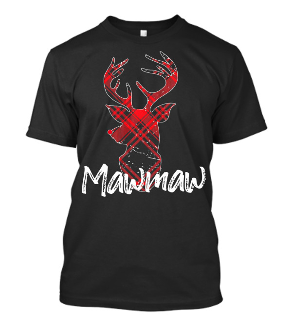 Mawmaw Deer Plaid Family Matching Red T-Shirt