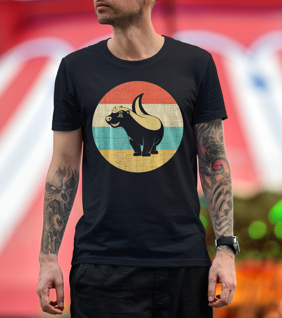 Honey Badger Retro Vintage Honey Stripes T-Shirt
