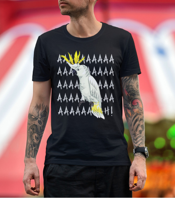 Premium T-Shirt: AAAAH Funny Cockatoo Parrot Art For Bird T-Shirt AAAAH Funny Cockatoo Parrot Art For Bird T-Shirt