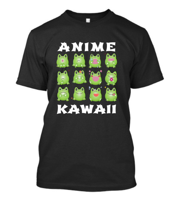 ANIME KAWAII Frog Japanese Animation Fun Graph T-Shirt