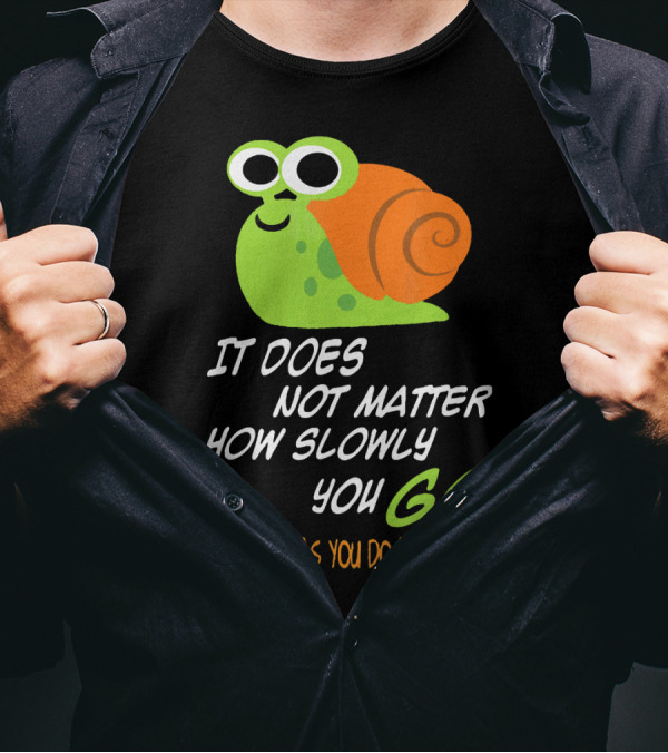 Funny Snails It Does Not Matter How Slowly You Go So Long As You Do Not Stop T-Shirt