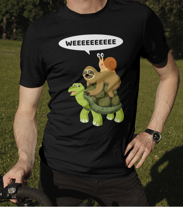 Funny Turtle Sloth Snail Weeeeeeeeee Going Pla T-Shirt