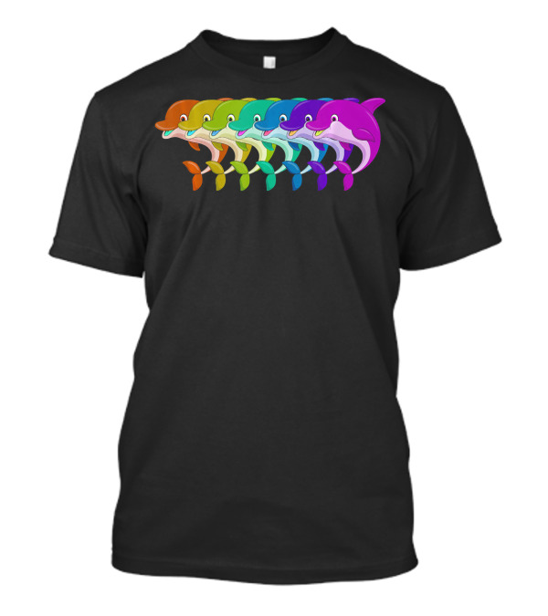 Cute Rainbow Dolphins Funny Dolphins T-Shirt