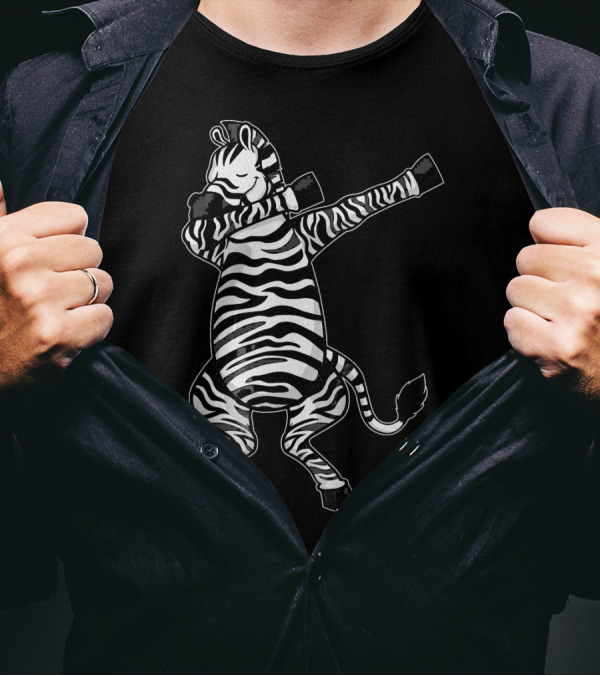 Dabbing Zebra Funny Dance Pose T-Shirt