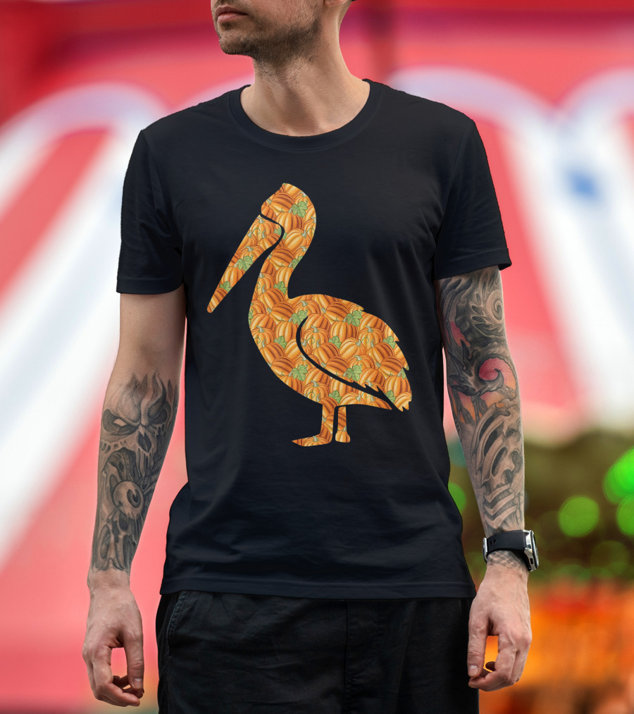 Pelican Pumpkin Pattern Easy Halloween Costume Bird Hero T-Shirt