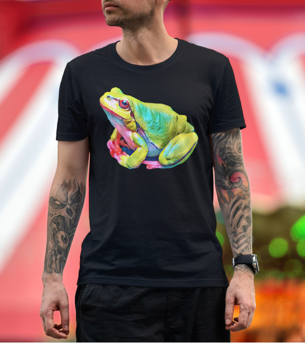 Premium T-Shirt: Scary Knight Clothing Vibrant Tree Frog Amphibia T-Shirt Scary Knight Clothing Vibrant Tree Frog Amphibia T-Shirt