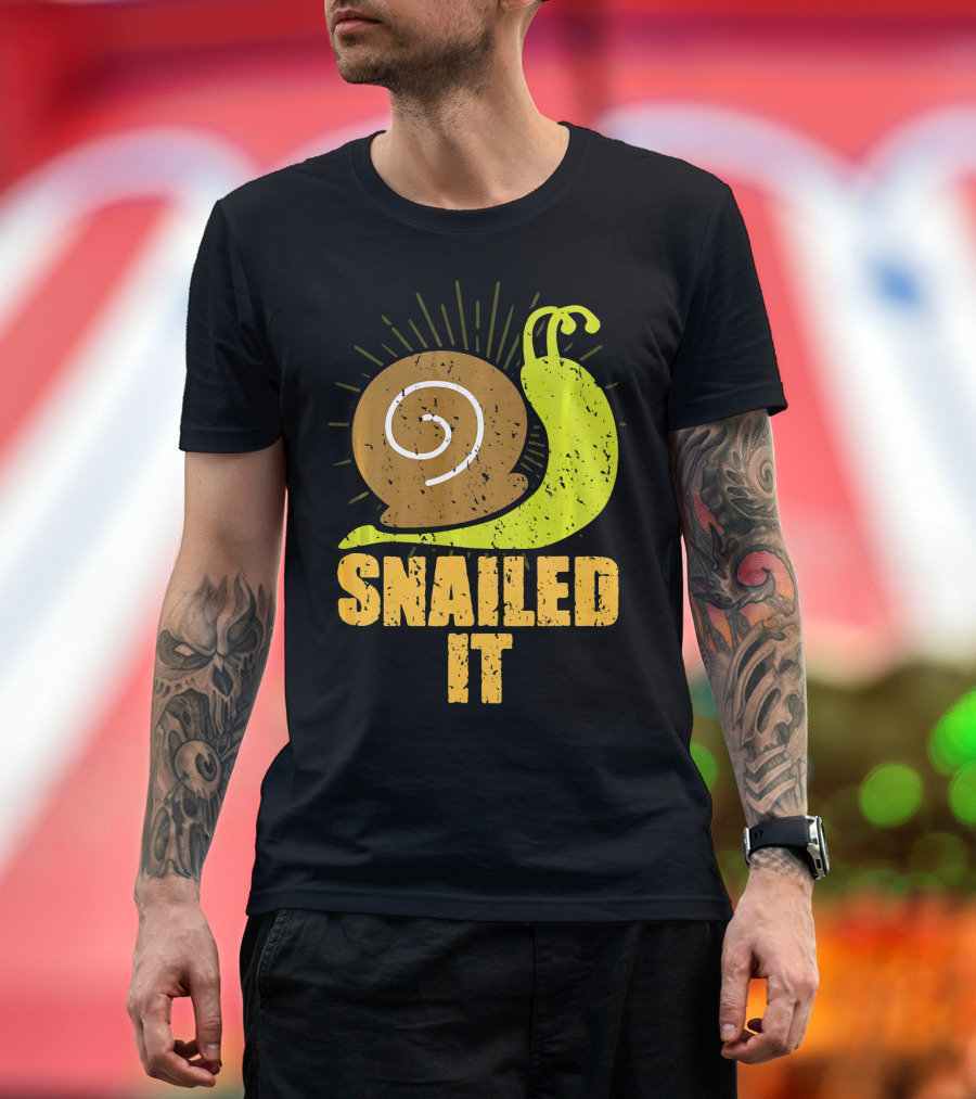 Snailed It Funny Snail Marine T-Shirt