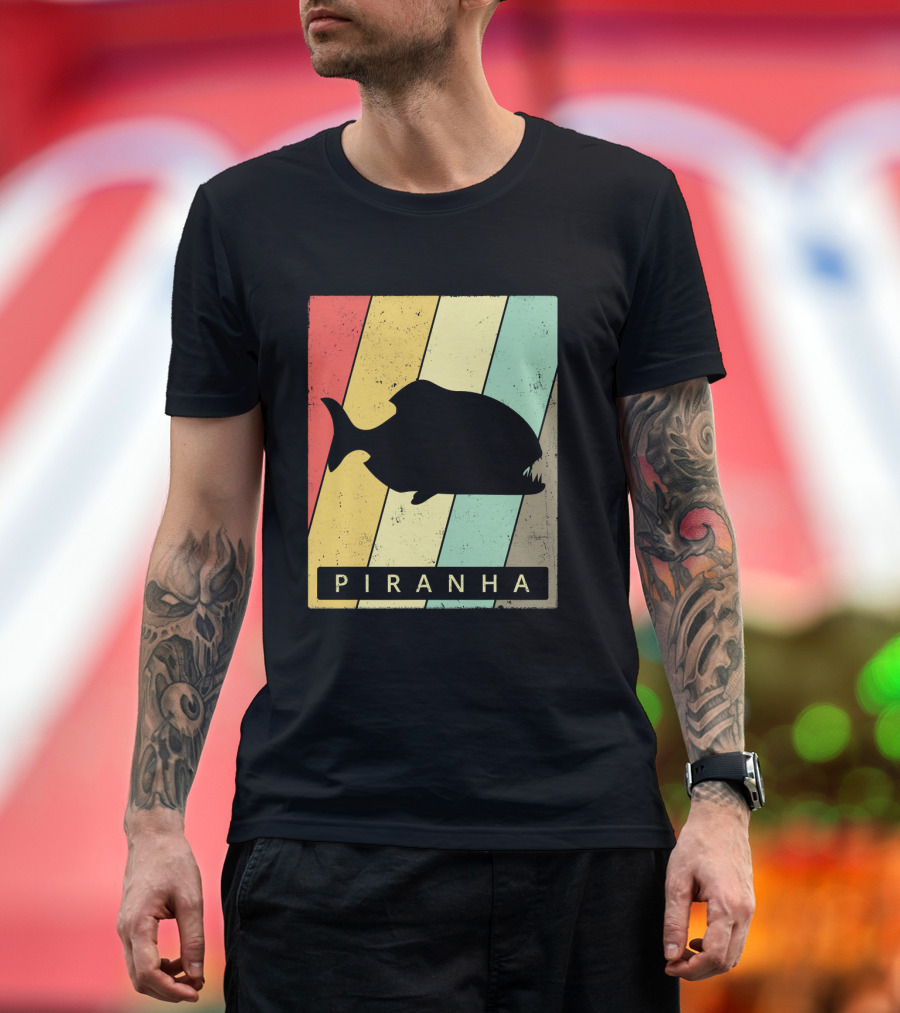Piranha Vintage Retro Anima Lover T-Shirt