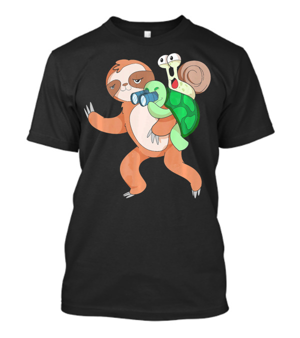 Lazy Sloth With Turtle And Snail Trio T-Shirt