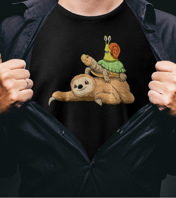 Running Sloth Turtle Snail Lovers T-Shirt