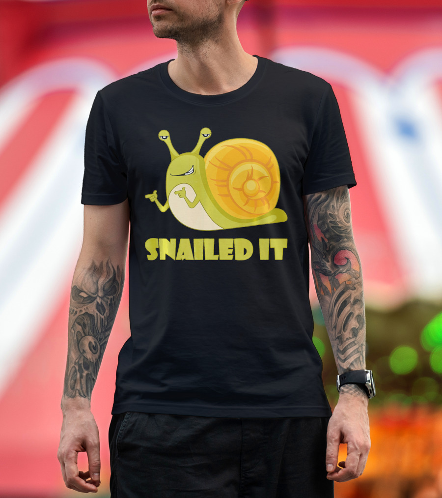 Snailed It Funny Large Happy Snail T-Shirt