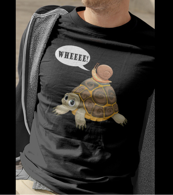 Wheee Turtle Snail Speed Race Piggyback Runnin T-Shirt