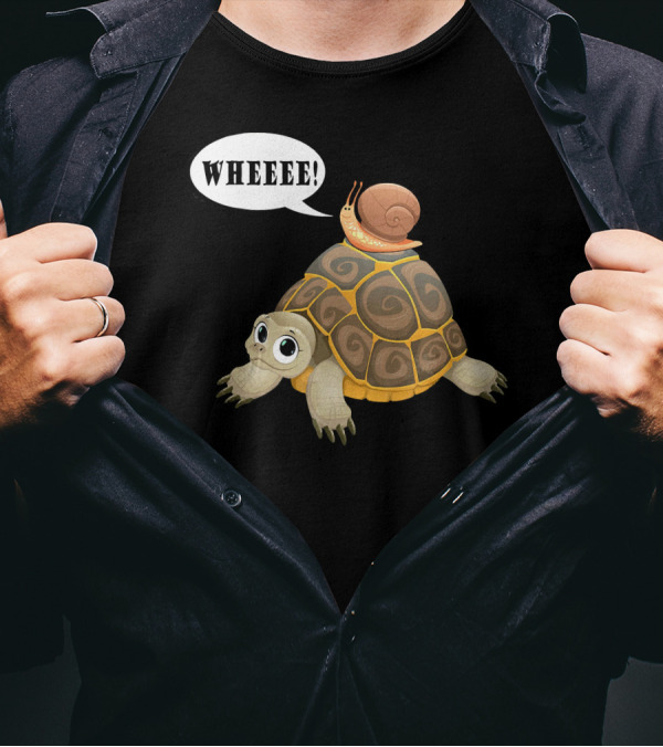 Wheee Turtle Snail Speed Race Piggyback Runnin T-Shirt