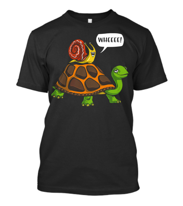 Wheeeee Snail Riding Turtle Funny Forest Animals T-Shirt