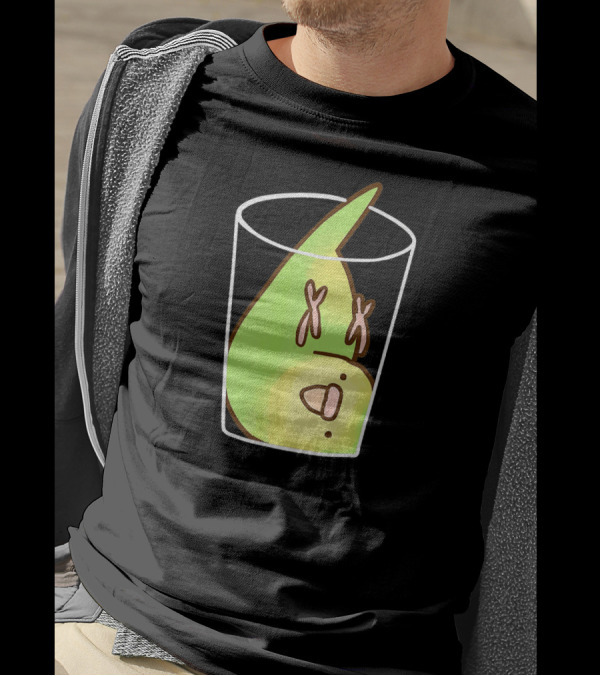 Budgie Upside Down In Cup Parakeet Playful T-Shirt