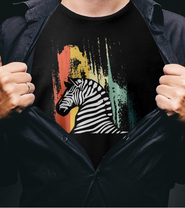 Zebra Zoo Keeper Retro Striped Wildlife T-Shirt