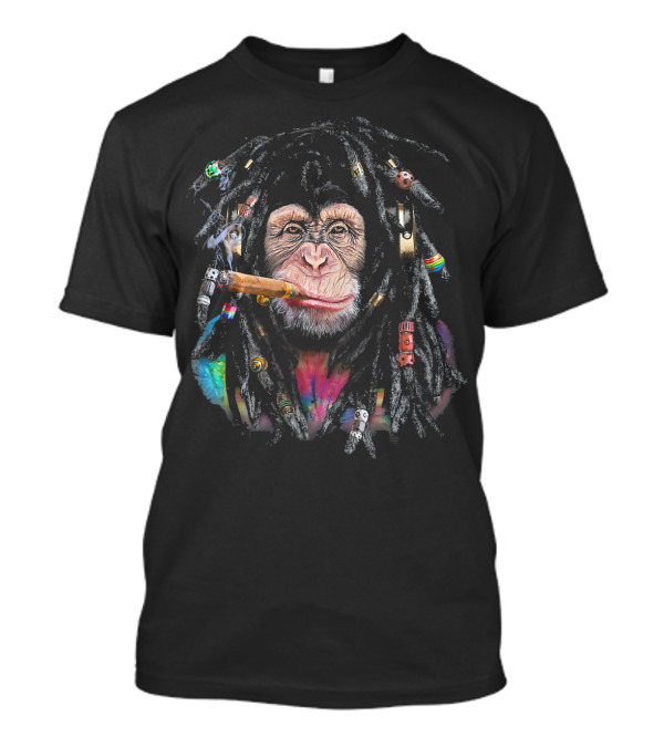 Chimpanzee Monkey Dreadlocks Smoking Chill Vibe T-Shirt