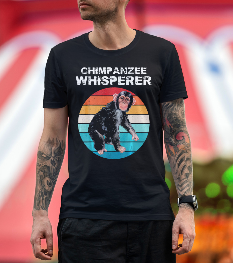 Chimpanzee Whisperer Retro Stripes T-Shirt