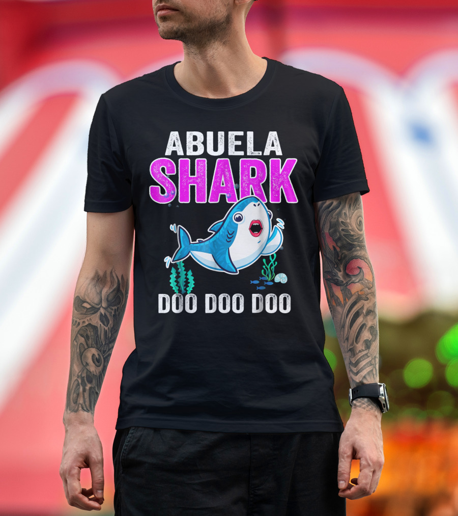 Abuela Shark Doo Doo Doo Fun Marine T-Shirt