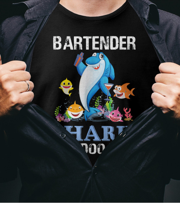 BARTENDER SHARK DOO DOO DOO COCKTAIL PARTY KIDS SONG INSPIRED T-Shirt