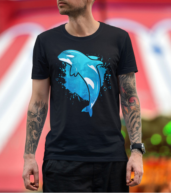 Premium T-Shirt: Vibrant Splash Killer Whale T-Shirt Vibrant Splash Killer Whale T-Shirt