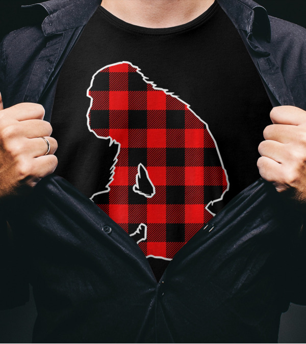 Chimpanzee Red Buffalo Plaid Monkey Match T-Shirt