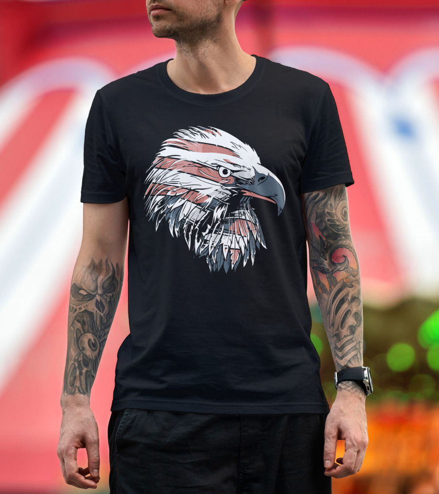 Bald Eagle American Flag Patriotic T-Shirt