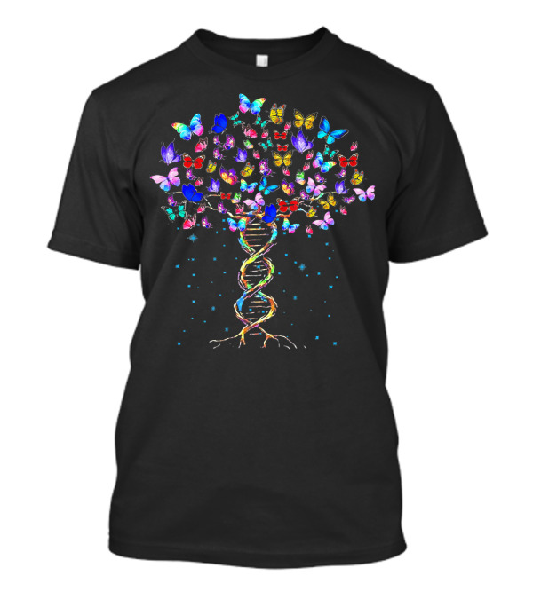 Butterfly Colorful Tree DNA Spiral T-Shirt
