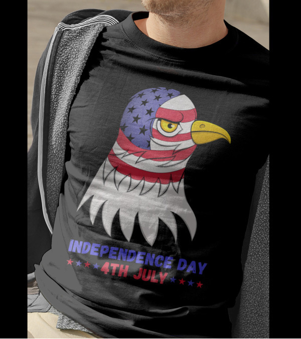 Independence Day 4th July Eagle American Flag Mullet T-Shirt