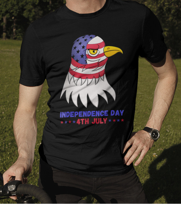 Independence Day 4th July Eagle American Flag Mullet T-Shirt