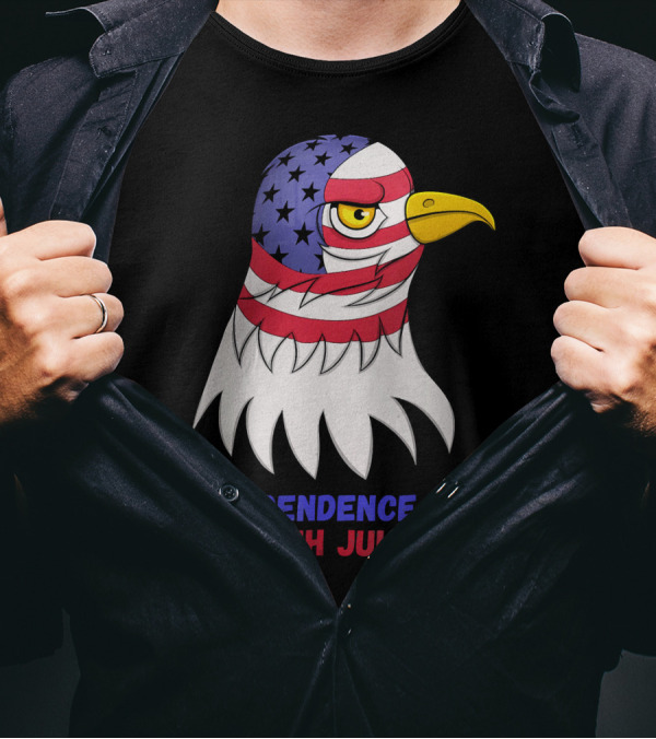 Independence Day 4th July Eagle American Flag Mullet T-Shirt