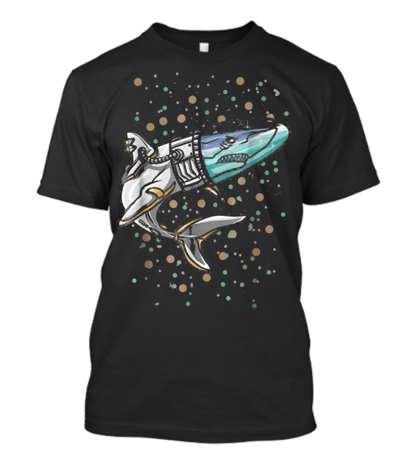 Astronaut Shark With Space Helmet Cosmic Exploration T-Shirt