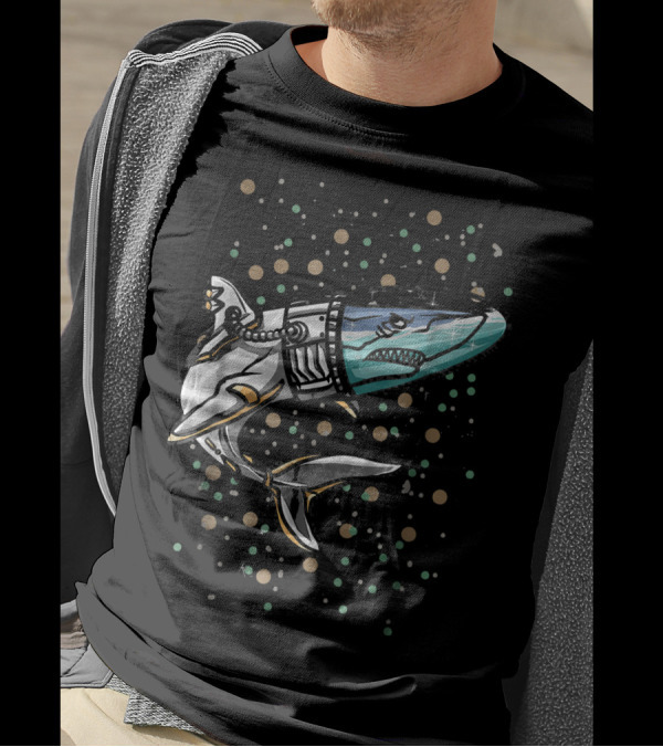 Astronaut Shark With Space Helmet Cosmic Exploration T-Shirt