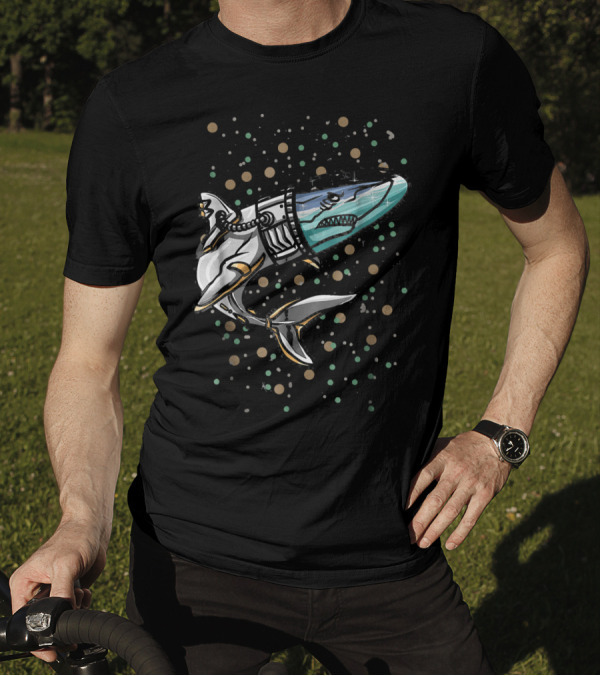Astronaut Shark With Space Helmet Cosmic Exploration T-Shirt