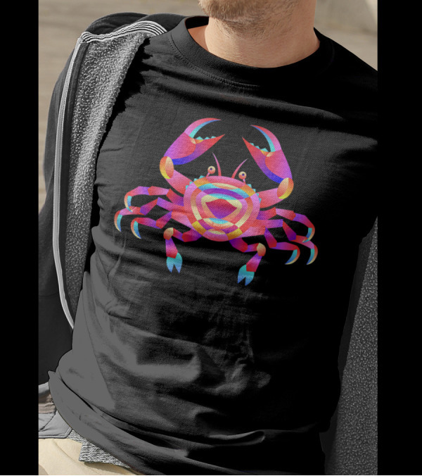 Colorful Vibrant Crab In Pop T-Shirt