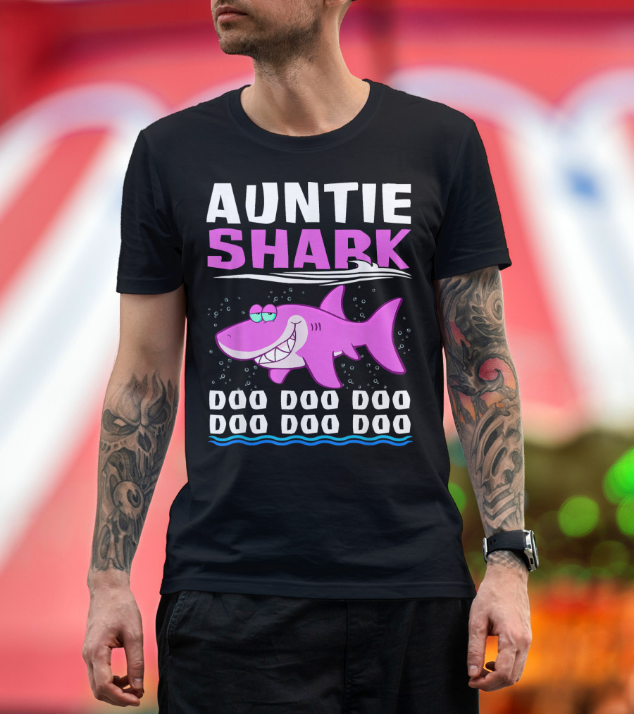 Auntie Shark Doo Doo Doo Doo Doo Doo Family T-Shirt