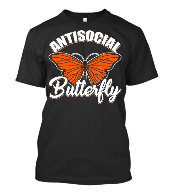 Antisocial Butterfly Introvert Orange Monarch T-Shirt