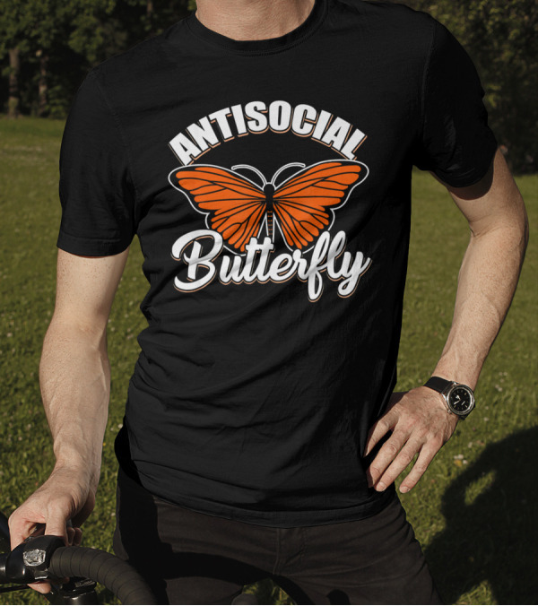 Antisocial Butterfly Introvert Orange Monarch T-Shirt