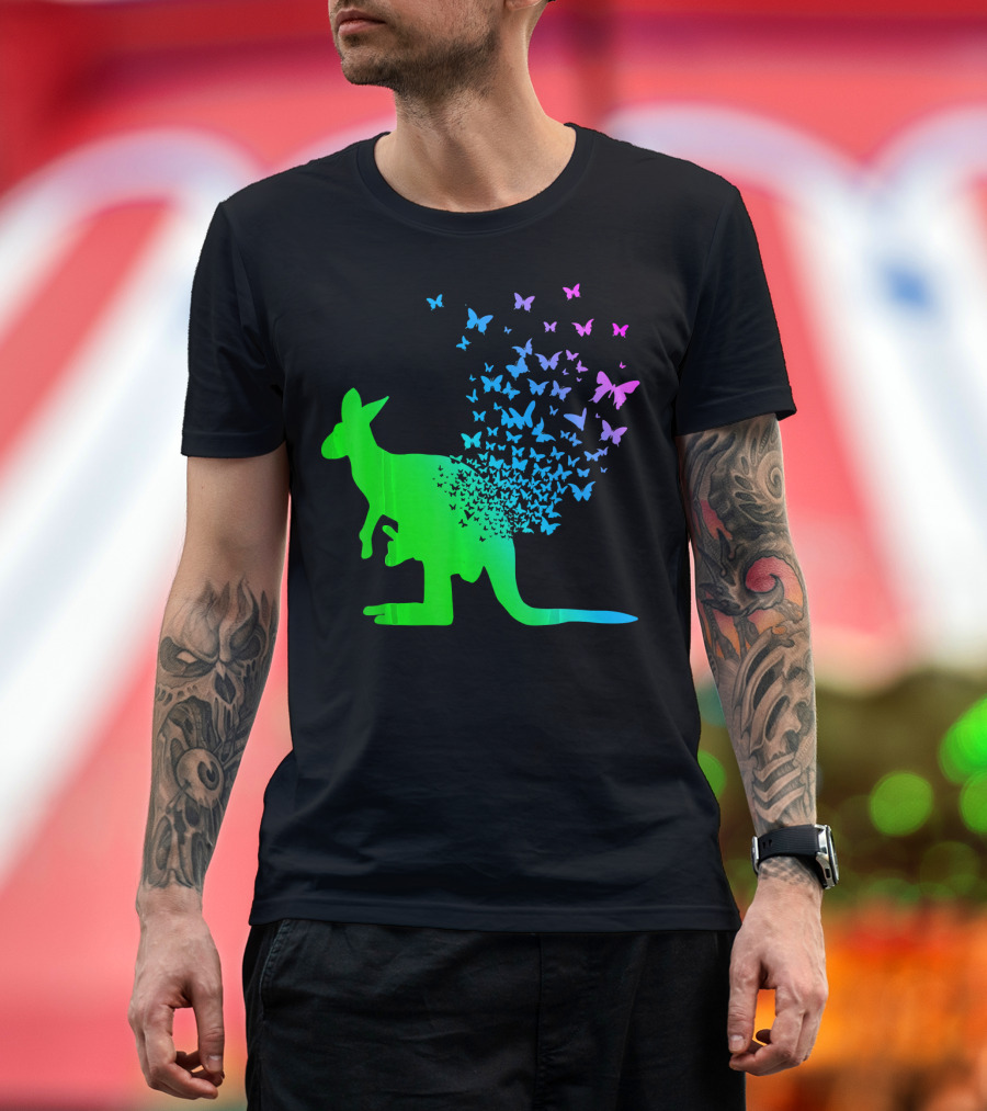 Butterfly Kangaroo in Nature Au Gradient T-Shirt