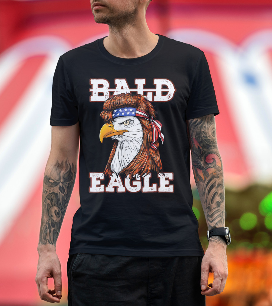 Bald Eagle Mullet USA Headband T-Shirt