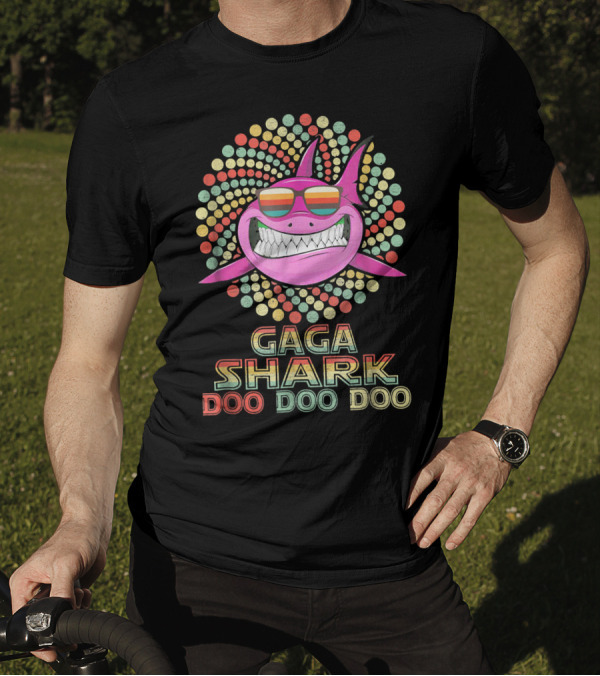Gaga Shark Doo Doo Doo Retro Colorful Sunglasses T-Shirt
