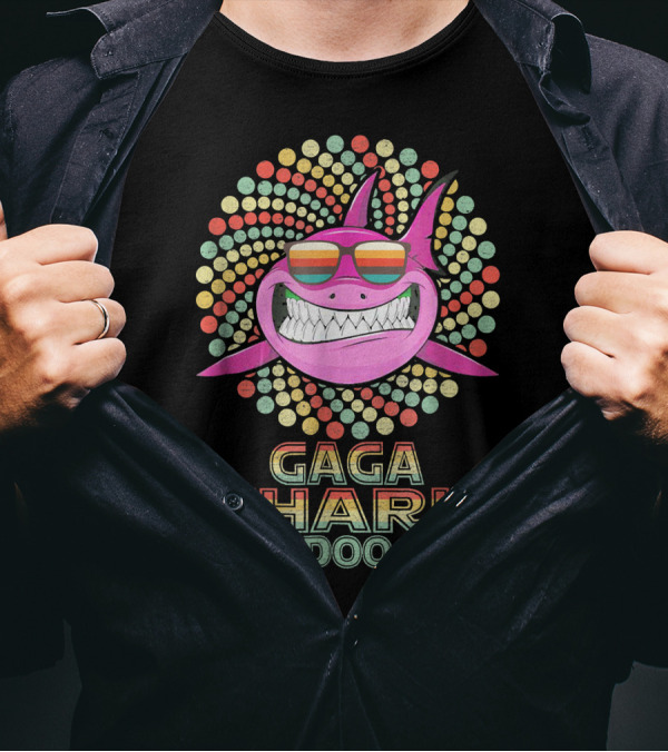 Gaga Shark Doo Doo Doo Retro Colorful Sunglasses T-Shirt
