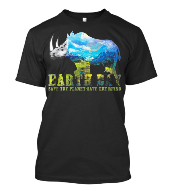 Earth Day Save The Planet Save The Rhino Wildlife Conservation T-Shirt