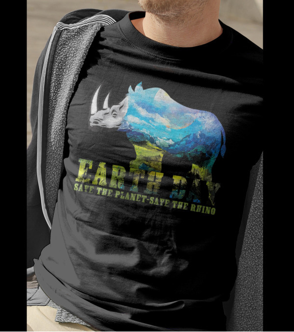 Earth Day Save The Planet Save The Rhino Wildlife Conservation T-Shirt