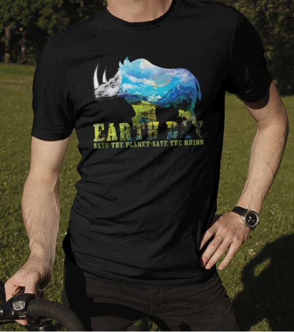 Earth Day Save The Planet Save The Rhino Wildlife Conservation T-Shirt