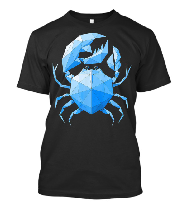 Crab On Low Polygon Linear Geometric T-Shirt