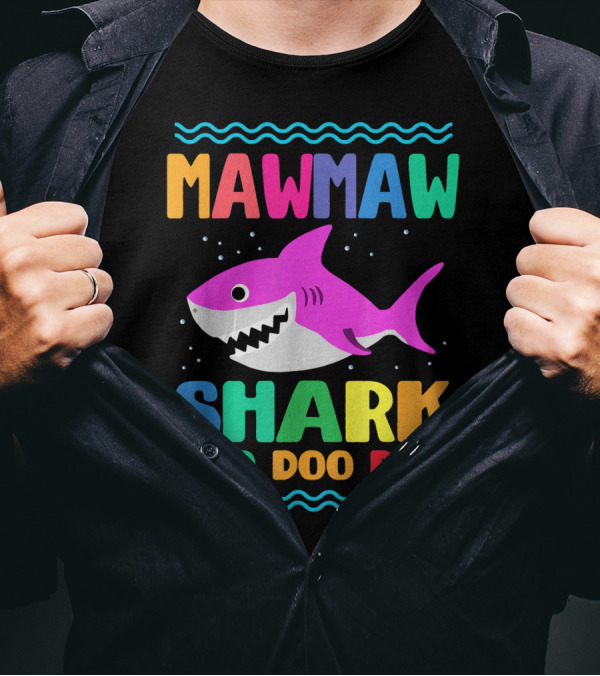 Mawmaw Shark Doo Doo Doo Colorful Cartoon T-Shirt
