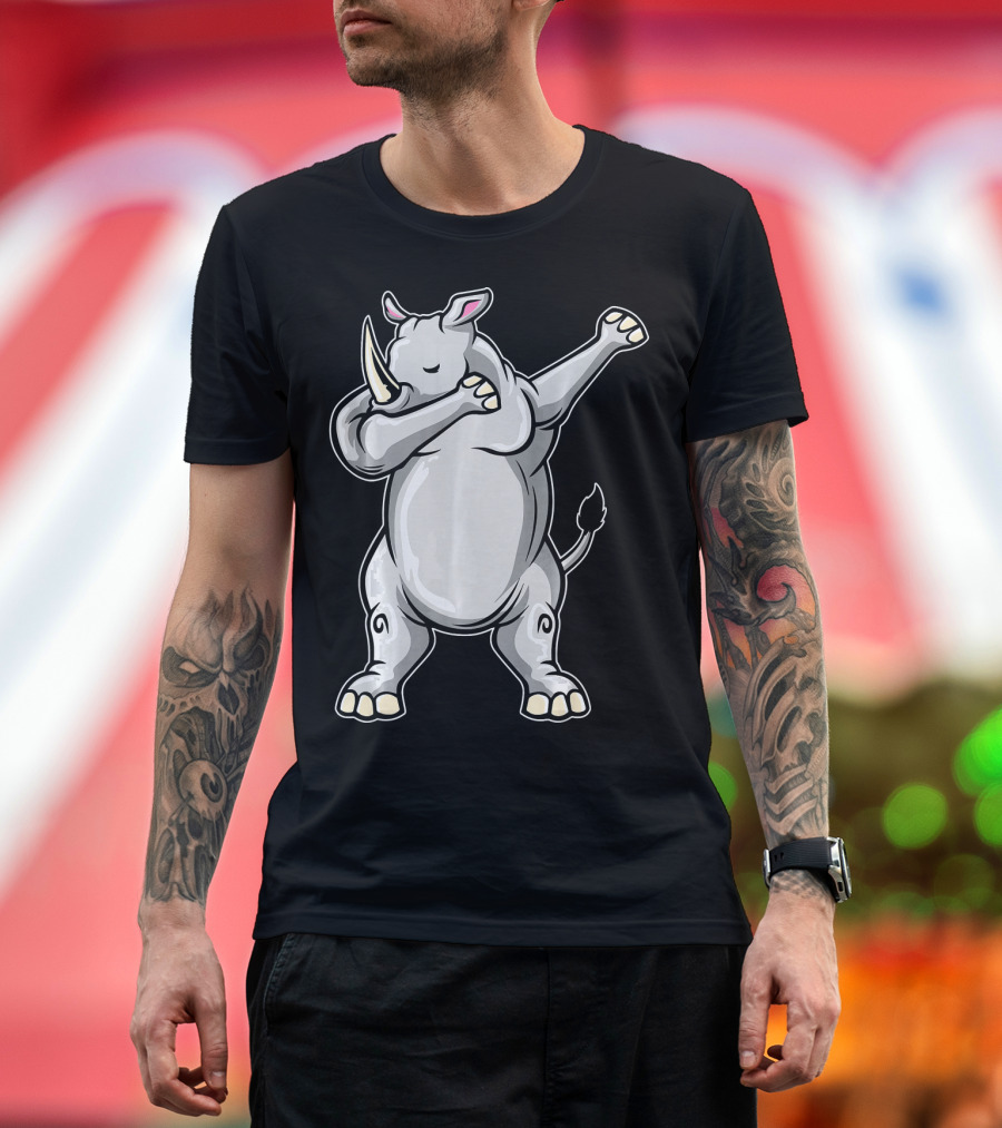 Funny Rhino Dab Dabbing Rhino Dance Pose T-Shirt