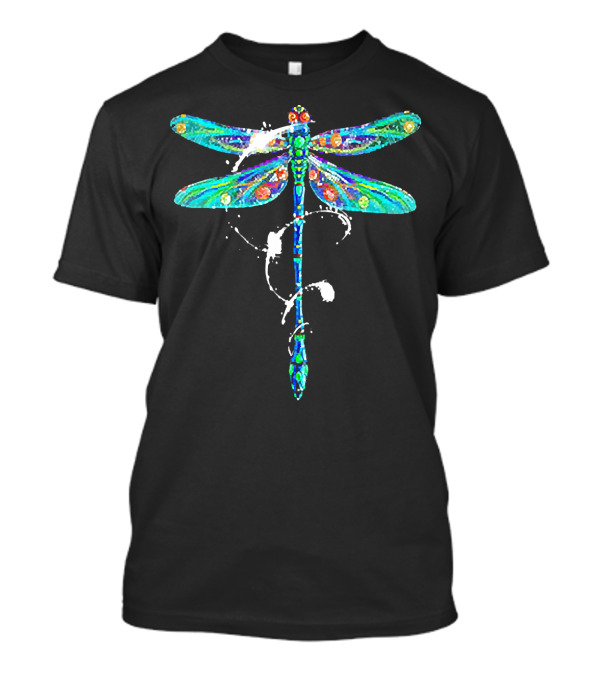 Dragonfly Light Eddy Vivid Patterned Dragonfly T-Shirt