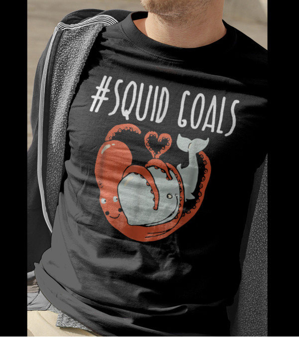 Squid Goals Hugging Whale With Heart T-Shirt